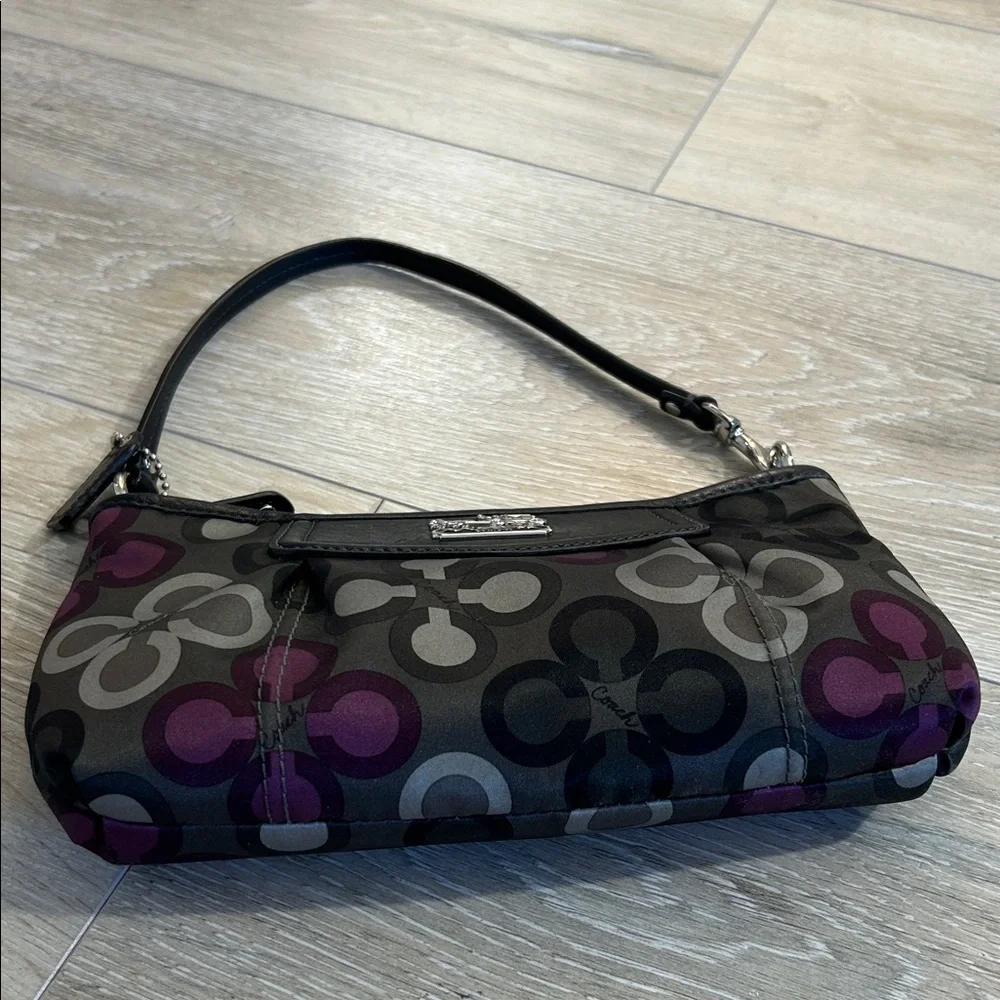 SOLD Coach Vintage Black and Gray Mini Bag with Purple Accents - Picture 6 of 10